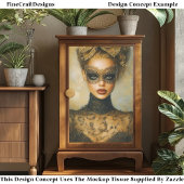 Gothic Gold Masquerade Woman, Mask ER2L Decoupage 薄葉紙