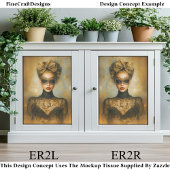 Gothic Gold Masquerade Woman, Mask ER2R Decoupage 薄葉紙
