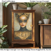Gothic Gold Masquerade Woman, Mask ER2R Decoupage 薄葉紙