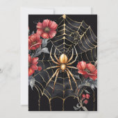 Gothic Gold & Red Spider Floral Web Handfasting 招待状 (裏面)