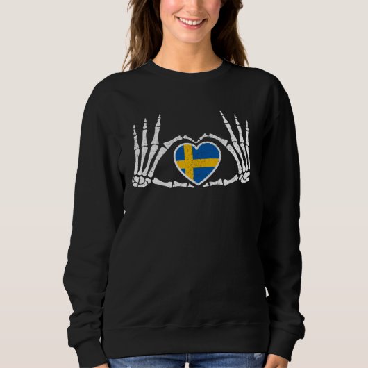 Gothic Goth Skeleton Sweden Swedish Halloween Cost スウェットシャツ (正面)