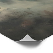 Gothic Grave Under Foggy Trees Dark Halloween ポスター (角)