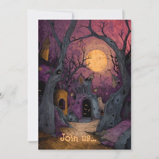 Gothic Graveyard Tim Burton-Inspired Invitation    カード (正面)