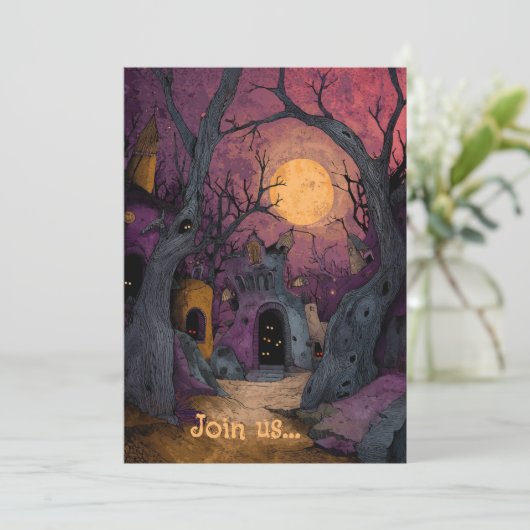 Gothic Graveyard Tim Burton-Inspired Invitation カード (スタンド正面)