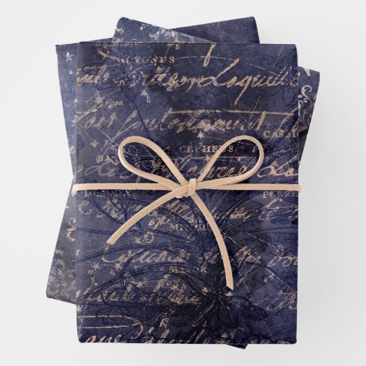 Gothic Grunge Indigo  ラッピングペーパーシート (インサイチュ)