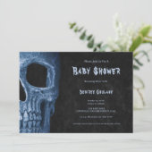 Gothic Half Skull Black Baby Boy Shower Invitation 招待状 (スタンド正面)