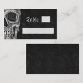 Gothic Half Skull Cool Black And White Wedding プレイスカード (正面/裏面)