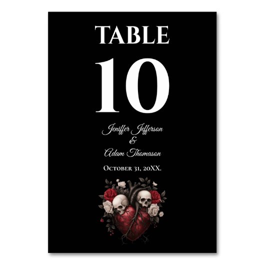 Gothic Halloween Alternative Wedding テーブルナンバー (正面)