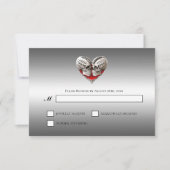 Gothic Halloween Alternative Wedding RSVP Card (正面)