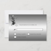 Gothic Halloween Alternative Wedding RSVP Card (正面)