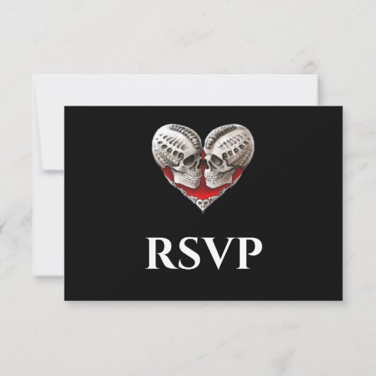 Gothic Halloween Alternative Wedding RSVP Card (裏面)