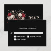 Gothic Halloween Alternative Wedding RSVP Card (正面/裏面)