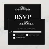 Gothic Halloween Alternative Wedding RSVP Card (正面/裏面)