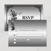 Gothic Halloween Alternative Wedding RSVP Card (正面/裏面)
