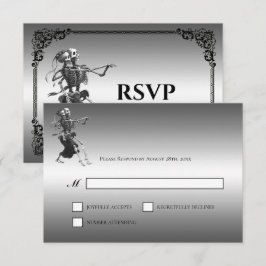 Gothic Halloween Alternative Wedding RSVP Card