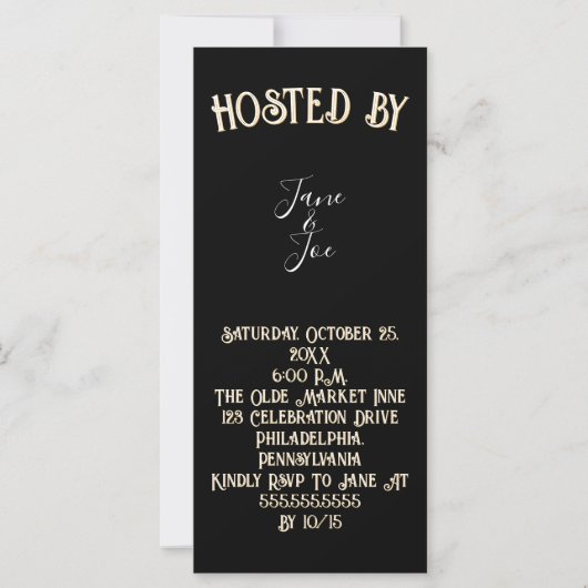 Gothic Halloween Night of Mystery Invitation (裏面)