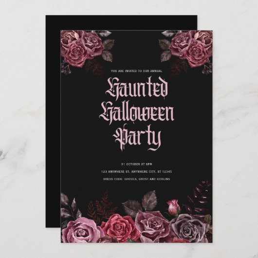 Gothic Halloween Party Invitation  招待状 (正面/裏面)