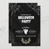 Gothic Halloween Party Invitation with Spiders 招待状 (正面/裏面)