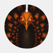 Gothic Halloween Peacock Skull ガラスオーナメント (裏面)
