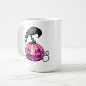 Gothic Halloween Pumpkin and Crow コーヒーマグカップ (正面左)