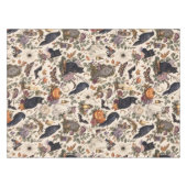 Gothic Halloween Ravens Cats Ghosts Floral Pattern テーブルクロス (正面(横))