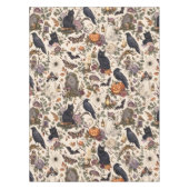 Gothic Halloween Ravens Cats Ghosts Floral Pattern テーブルクロス (正面)