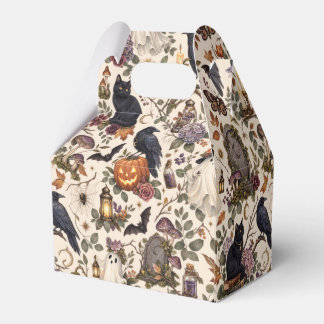 Gothic Halloween Ravens Cats Ghosts Floral Pattern フェイバーボックス