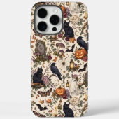 Gothic Halloween Ravens Cats Ghosts Floral Pattern Case-Mate iPhoneケース (裏面)