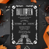 Gothic Halloween Skeleton Skull Wine Toast Elegant カード