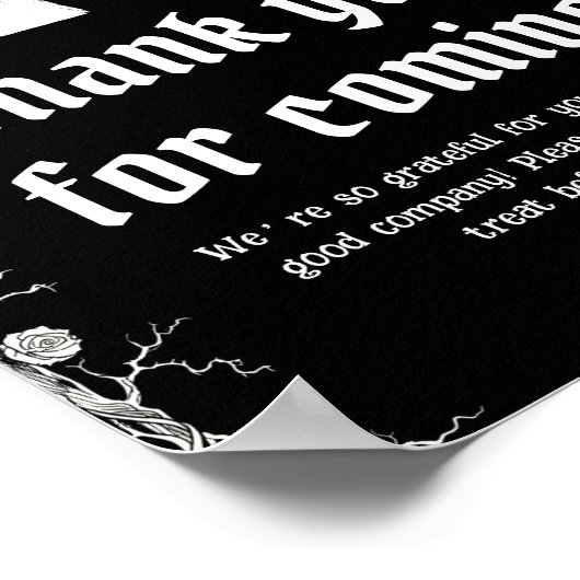 Gothic Halloween Skeleton Thank 来 for ポスター (角)