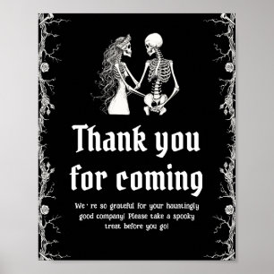 Gothic Halloween Skeleton Thank 来 for ポスター