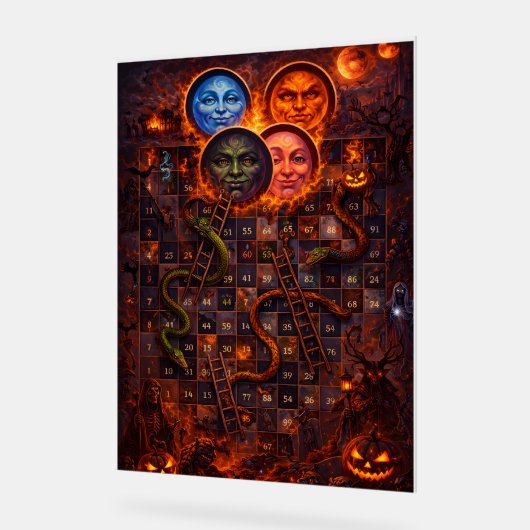 Gothic Halloween snakes and ladders mystical wall  アクリルサイン (傾斜)