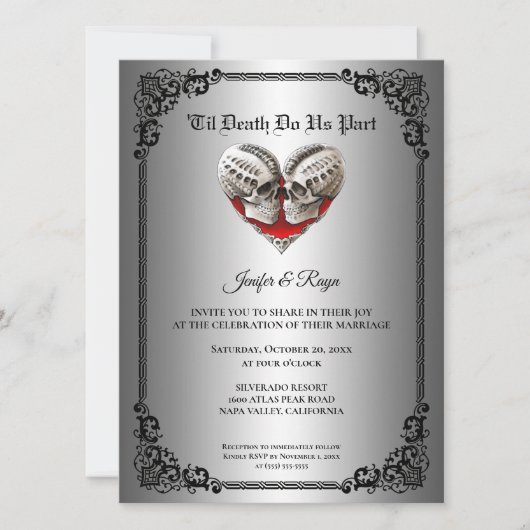 Gothic halloween wedding Invitation 招待状 (正面)