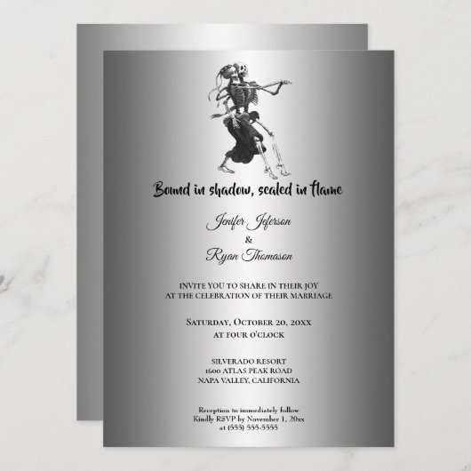 Gothic halloween wedding Invitation 招待状 (正面/裏面)