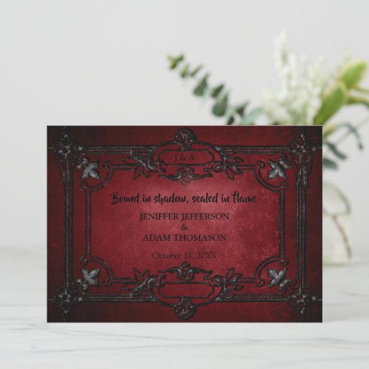 Gothic Halloween wedding invitation 招待状 (スタンド正面)