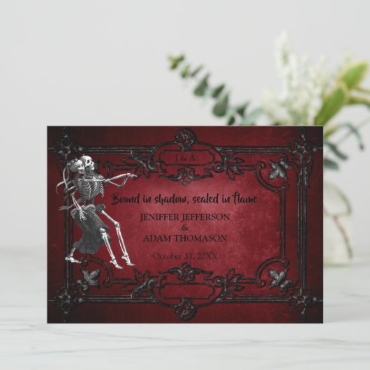 Gothic Halloween wedding invitation 招待状 (スタンド正面)