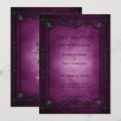 Gothic halloween wedding save the date invitation 案内状 (正面/裏面)