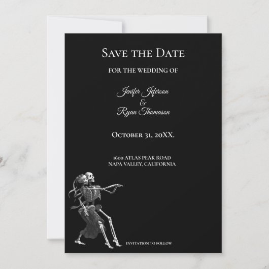 Gothic halloween wedding save the date invitation 案内状 (正面)