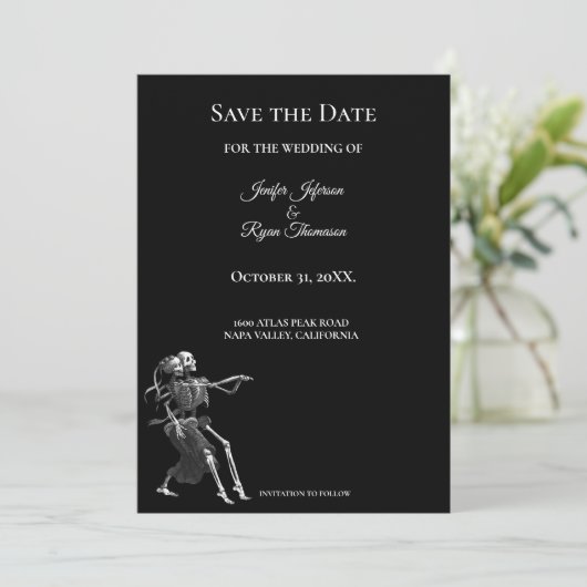 Gothic halloween wedding save the date invitation 案内状 (スタンド正面)