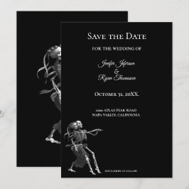 Gothic halloween wedding save the date invitation 案内状