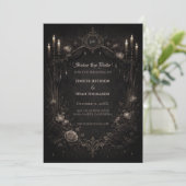 Gothic halloween wedding save the date invitation 案内状 (スタンド正面)