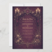 Gothic halloween wedding save the date invitation 案内状 (正面)