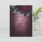 Gothic halloween wedding save the date invitation 案内状 (スタンド正面)