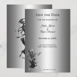 Gothic halloween wedding save the date invitation 案内状
