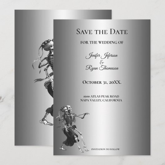 Gothic halloween wedding save the date invitation 案内状 (正面/裏面)