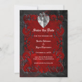 Gothic halloween wedding save the date invitation 案内状 (正面)