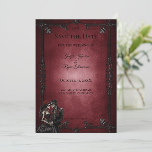 Gothic halloween wedding save the date invitation 案内状 (スタンド正面)