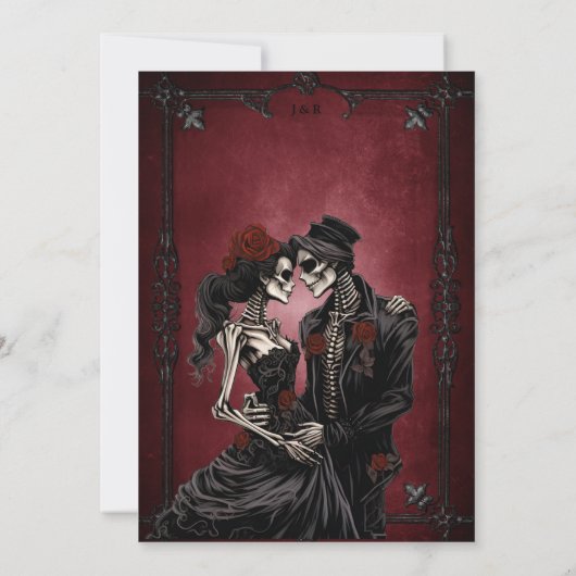 Gothic halloween wedding save the date invitation 案内状 (裏面)
