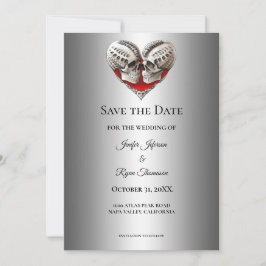 Gothic halloween wedding save the date invitation 案内状