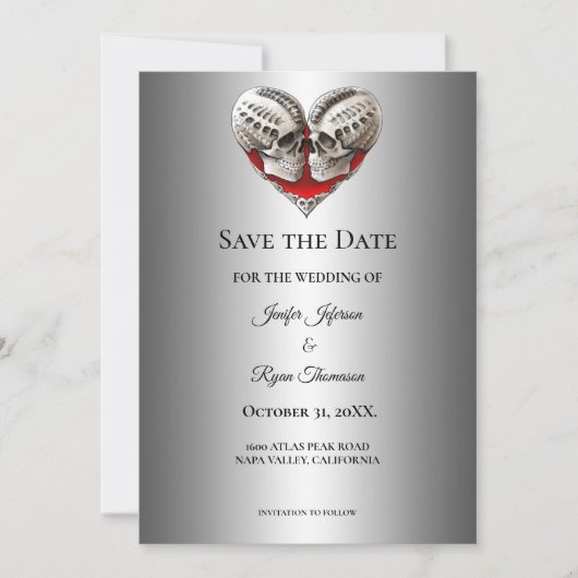 Gothic halloween wedding save the date invitation 案内状 (正面)